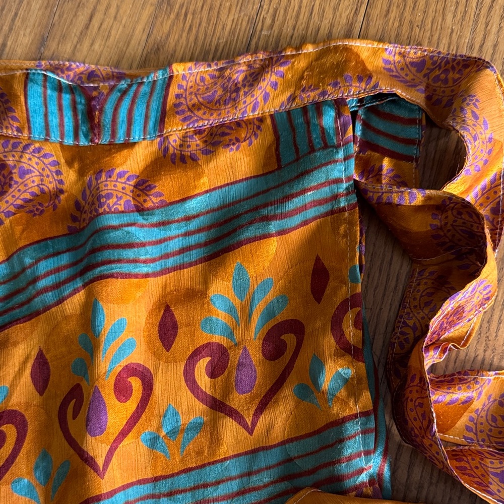 Silky wrap around maxi skirt